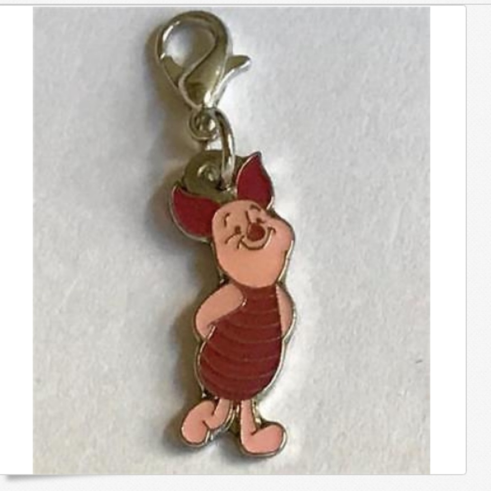 Disney Piglet Charm Clip On Zipper Pull Purse Tag